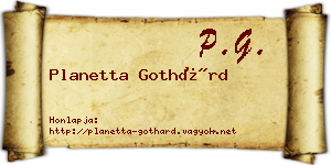 Planetta Gothárd névjegykártya